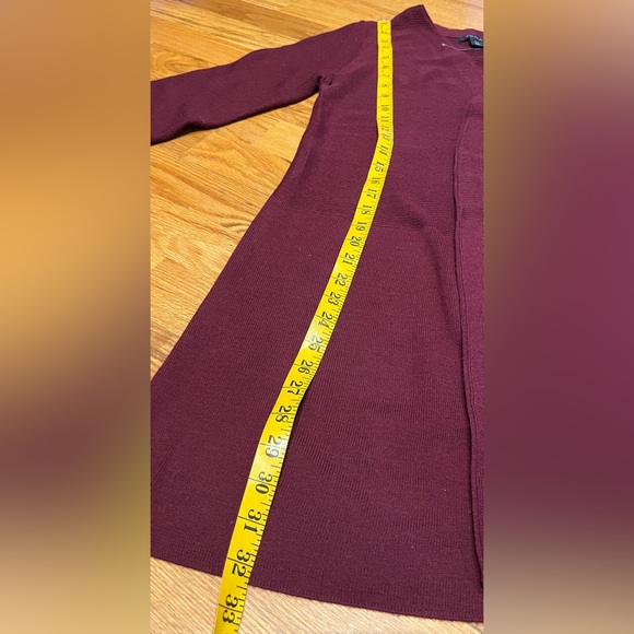 Deep Red Long Cardigan, Size Small - Picture 4 of 6